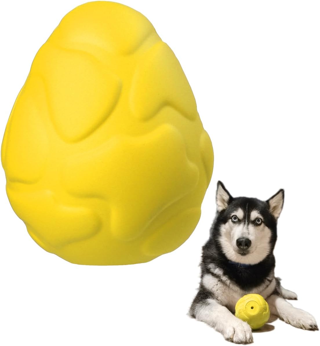 Durable Dino Egg Dog Chew Toys for Aggressive Chewers: Long Lasting, Natural Rubber, Squeaky Fun https://link.amazon/B03fUP2Bk